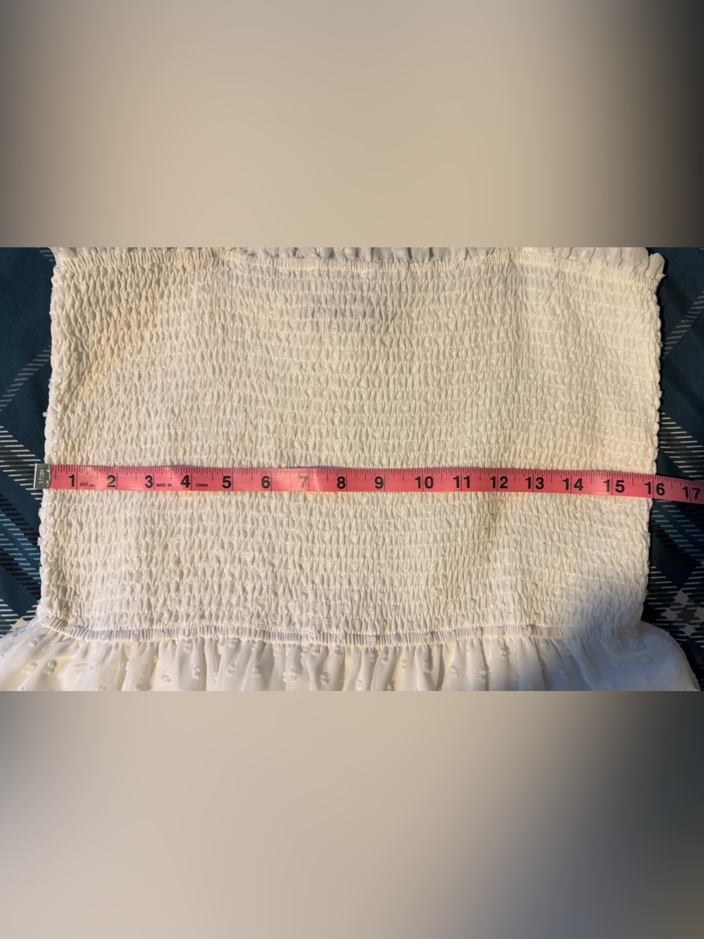 NWOT White Smocked Maxi Dress with Tie Straps - Picture 2 of 5